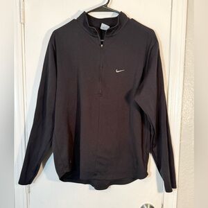 Nike Black Quarter-Zip Pullover with Swoosh Size L